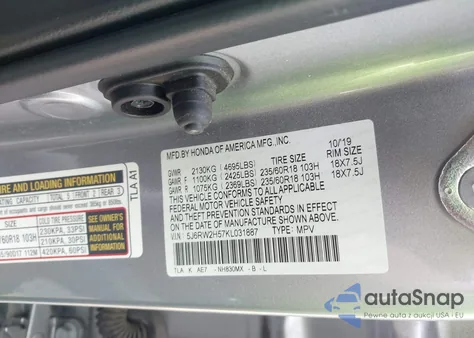 2019 Honda Cr-V Ex from USA, damaged, VIN 5J6RW2H57KL031887